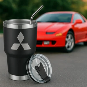 Mitsubishi 30 oz Becher | 2-seitig gelasert und isoliert | Logo, Glas, Becher - Bild 1 von 3