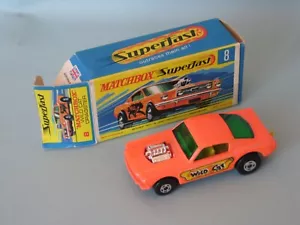 Matchbox Superfast 8 Wild Cat Dragster Mustang Base Negra En Caja Lesney Inglaterra - Imagen 1 de 3