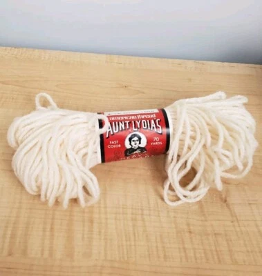 Aunt Lydias Heavy Rug Yarn 905 Natural 70 Yds 100% Kodel Polyester Vintage - Image 1 of 4