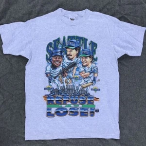 Vtg Seattle Mariners Refuse To Lose T Shirt Caricature 90s Heavy cotton NH439 - Picture 1 of 2