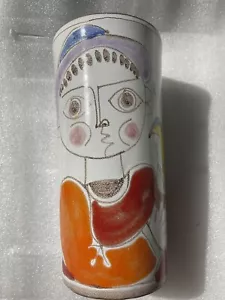 EXC COND RARE Desimone Pottery Italy Tall/Spaghetti Canister w/ Lid - 9.5”T - Picture 1 of 9
