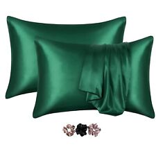 Beautiful Attractive Dark Green Color Soft Solid Satin Silky Pillow Cover,