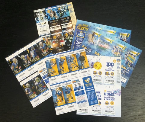 2015 2016 2017 2018 2019 UCLA Bruins Football Season Ticket 5 Sheet Lot Cover