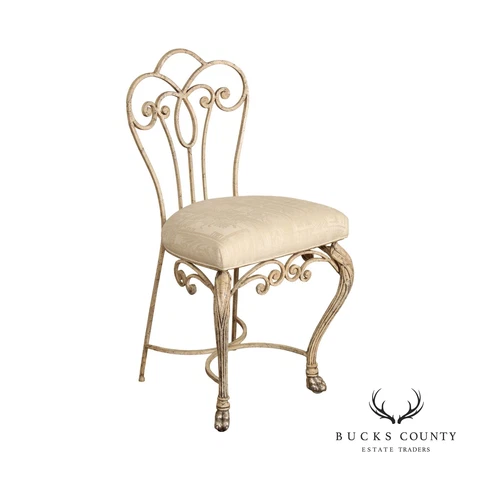 French Style Painted Wrought Iron Side Chair Cover