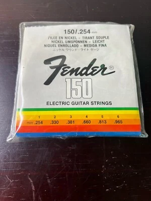 Juego de cuerdas para guitarra eléctrica Fender años 90 150/.254 Hecho en México Nuevo de Lote Antiguo Foto 1 de 2
