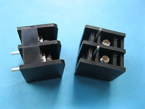 50 pcs Black 2 pin 6.35mm Screw Terminal Block Connector Barrier Type DC29B New - Picture 1 of 4