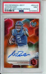 2023 Bowman Best University Jaxson Dart Auto Orange Geometric PSA 9 /25 - Picture 1 of 2