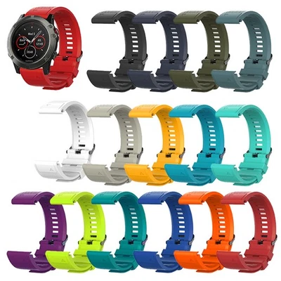 Cinturino Orologio Quick Fit per Garmin Fenix 5/5S 5X 6X 7/7X Cinturino Bracciale Silicone - Immagine 1 di 4