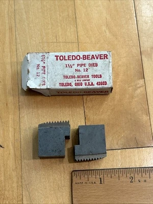 Toledo-Beaver Pipe Threading Dies 1-1/2" No. 12 Toledo Ohio New Old Stock w/Box - Image 1 of 4