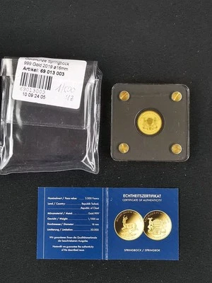 Goldmünze 2019 Tschad Springbock - Bild 1 von 4