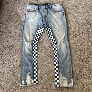 Cult Of Individuality Jeans Mens 36x33 Blue Light Wash Rocker Slim Distressed - Picture 1 of 19