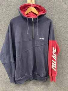 Sudadera con Capucha Palace Azul Marino Y Rojo Skateboarding Cuarto Cremallera Talla XL - Imagen 1 de 11