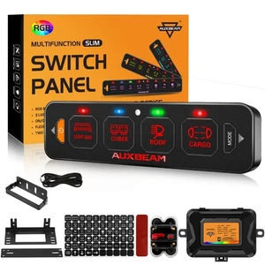 AUXBEAM AS-R40 4 Gang RGB Switch Panel Toggle/Momentary/Pulsed One-sided Outlet - Picture 1 of 12