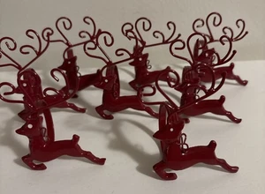 8er Set Serviettenringe rot Rentier Urlaub Weihnachten - Bild 1 von 6