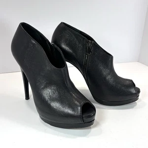 Botines Vera Wang Lavanda Negro Tacón Mujer Talla 6.5- Silencioso Lujo De Colección Punta abierta - Imagen 1 de 10