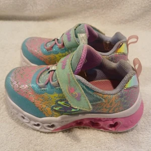 Mädchen SKECHERS Gr. 8 Herz Lichter Leuchtschuhe Rosa Multi - Bild 1 von 5
