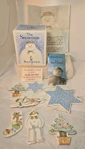 Vintage 1985 Royal Doulton FLIEGENDER SCHNEEMANN Strumpf Sterne Baum Weihnachten Porzellan Mobile  - Bild 1 von 13