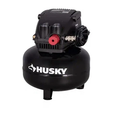 Husky 3 Gal 120 PSI Portable Electric Oil-Free Light Duty Pancake Air Compressor
