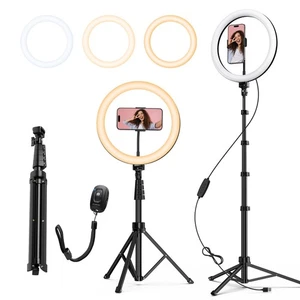 ATUMTEK 12" Ringlicht mit Stativstativ, 63" ausziehbar, 3 Lichtmodi & 10 - Bild 1 von 5