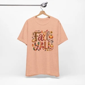 T-shirt Fall Y'all - Camicia unisex autunnale accogliente, regalo del Ringraziamento, raccolta [...] - Foto 1 di 23