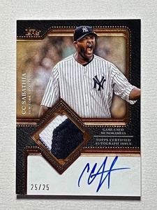 2025 Topps Update Patch Auto Bronze CC Sabathia 25/25 Yankees Autograph On Card - Picture 1 of 2