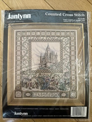 RARO Janlynn THE CASTLE SAMPLER Kit de punto de cruz contado 112-60 Evenweave 16x18” Foto 1 de 4