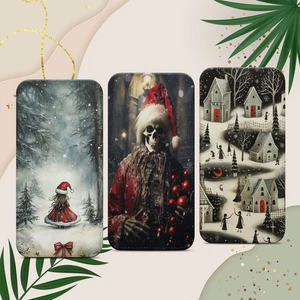 Handyhülle Gothic Weihnachten Totenkopf für iPhone Samsung Pixel Flip Wallet - Bild 1 von 8
