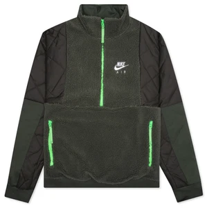 Nike Air 1/2-Zip Sherpa Fleece Jacket (DD6446-335) Men's L Carbon Green/Sequoia - Picture 1 of 6