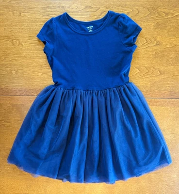 Carters Girls Tutu Jersey Dress in Navy, Size 6 - Image 1 of 4