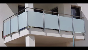 Balkongeländer Edelstahl VSG Glas Balkon Geländer MIT STATIK - Bild 1 von 3