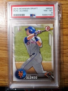Pete Alonso 2016 Bowman Draft RC Rookie #BD-92 PSA 8 NM-MT New York Mets - Bild 1 von 2