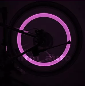 2X Dadi LED Rosa Luce Led Pneumatici Ruote Valvola Stelo Tappo Auto Camion Moto Bici - Foto 1 di 4