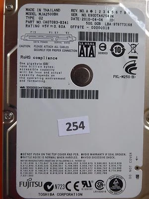Fujitsu MJA2500BH | CA07083-B341 | 212EE  CA21350-B12X | 500GB disco rigido #254 - Bild 1 von 2