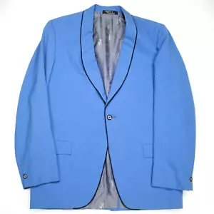 HARICON College Formals Vtg 50s 60s 70s Blue Tuxedo Blazer Suit Coat Jacket 40R - Picture 1 of 13
