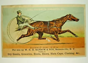 Carta commerciale olio imbracatura sottovuoto preferita, cavallo da corsa ragazza bufalo 1883 argilla e ricco - Foto 1 di 4