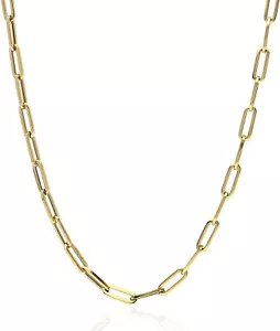 Collar de pulsera con cable de cadena de oro amarillo de 14 K base hueca plata 16 - Imagen 1 de 3