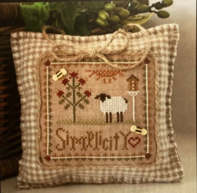 PATTERN Simplicity Cross Stitch Sampler Pillow NEW Little House Needleworks - Image 1 of 4