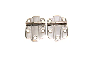 Art Deco Hoosier Cabinet Hinge Wilson Sellers Napanee Nickel Plated Brass Pair - Picture 1 of 5