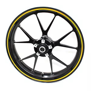 Rim Strisce 7mm Cromo Oro + Utensile Pellicola Rigate Moto Auto Cerchione - Foto 1 di 6