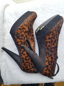 Ladies New Autograph Exclusive Leopard Print Shoe/Boot Size 7 Brown/Black - Picture 1 of 7