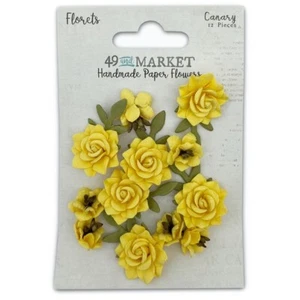 New 49 And Market Florets Paper Flowers - Canary - Picture 1 of 2