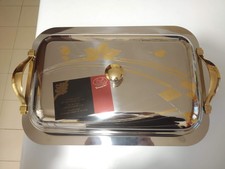 Portavivande laccato oro VINTAGE anni 80 vassoio MAI usato