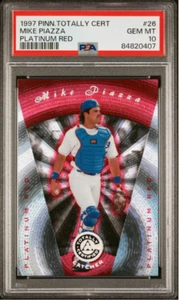 Mike Piazza 1997 Pinnacle totalmente certificado #26 patio rojo platino/3999 - PSA 10 - Imagen 1 de 2