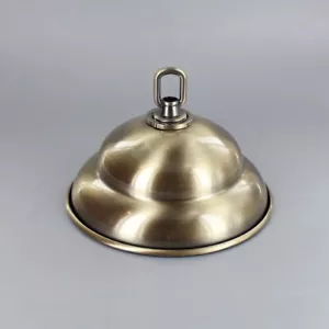 ANTIKES MESSINGBESCHICHTETES DECKENVORDACH MIT SCHLAUFE FÜR LEUCHTEN 54677G - Bild 1 von 3