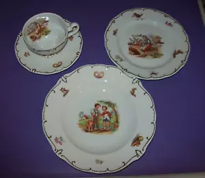 Weimar Porzellan Kindergeschirr Set 4-teilig Gedeck Teller Aschenputtel Hans im - Bild 1 von 10