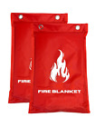 Motivpart Fire Blanket Emergency Survival Kit 2 Pack Size 39"x39" Safety Blanket