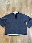 Orvis Mens Sherpa Lined 1/4 Quarter Zip Pullover Sweater Xxl Fleece Blue Euc
