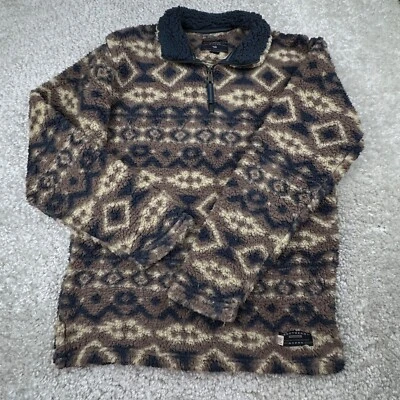 Southern Marsh Sweater Mens XS Brown Western Deep Pile Soft 1/4 Zip Pullover Fur - Image 1 of 4