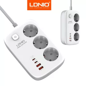 Mehrfachsteckdose 65W Schnellladegerät Steckdosenleiste 3-Fach mit 2 USB & Typ-C - Bild 1 von 12