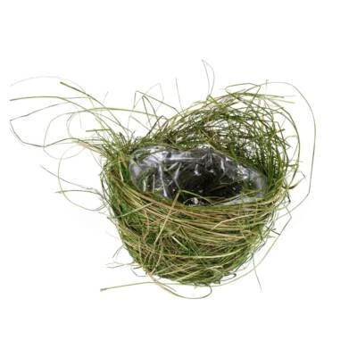 Übertopf Osterkorb Heukorb Blumentopf Heu grün Ø 16x10 cm - Bild 1 von 2